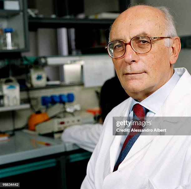 The geriatrician Prof. Carlo Vergani poses for a portraits session in the Laboratorio di Ricerca Unit Operativa di Geriatria Ospedale Maggiore...