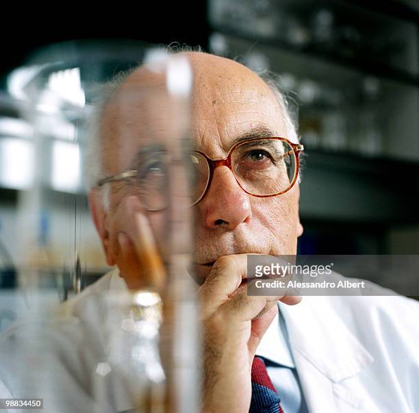 The geriatrician Prof. Carlo Vergani poses for a portraits session in the Laboratorio di Ricerca Unit Operativa di Geriatria Ospedale Maggiore...