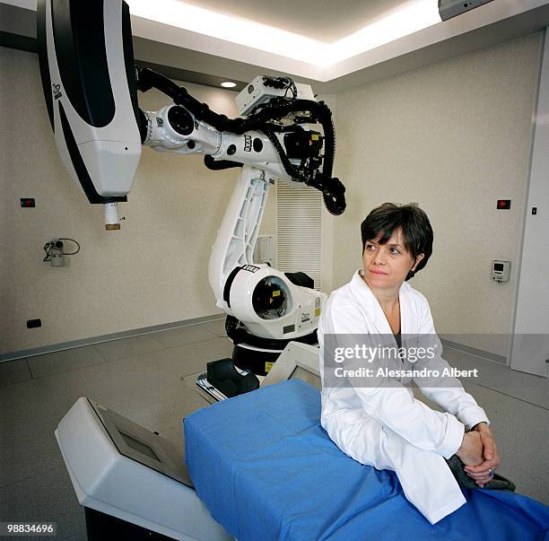 Dr. Laura Fariselli poses fot a portraits session in the Centro Diagnostico Italiano, laboratory of the CyberKnife on December 22, 2006 in Milan,...