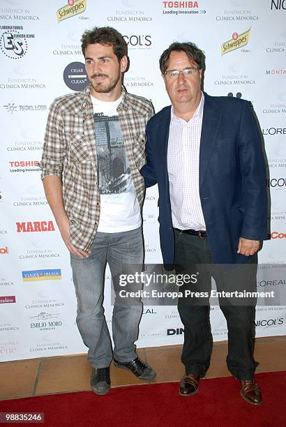 Iker Casillas and Angel Martin attend the 'I Charity Paddle Tournament' on May 4, 2010 in Madrid, Spain.