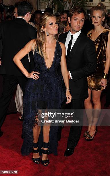 Actors Sienna Miller and Jude Law attend the Metropolitan Museum of Art's 2010 Costume Institute Ball at The Metropolitan Museum of Art on May 3,...