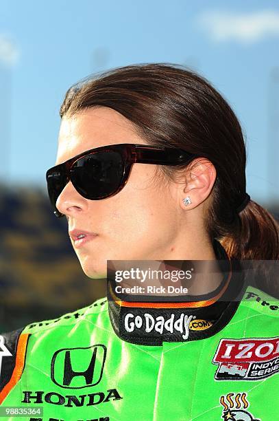 Danica Patrick, driver of the Andretti Autosport Dallara Honda during the Indy Car Series Road Runner Turbo Indy 300 at Kansas Speedway on May 1,...