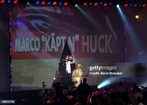 Marco Huck of Germany enters the hall prior to his WBO World Championship Cruiserweight title fight against Brian Minto of the U.S. At the...