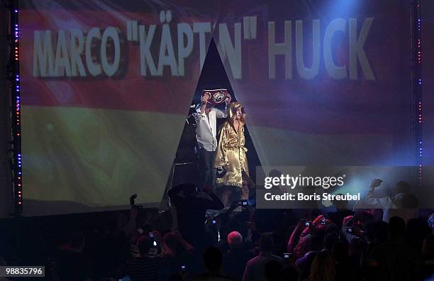 Marco Huck of Germany enters the hall prior to his WBO World Championship Cruiserweight title fight against Brian Minto of the U.S. At the...