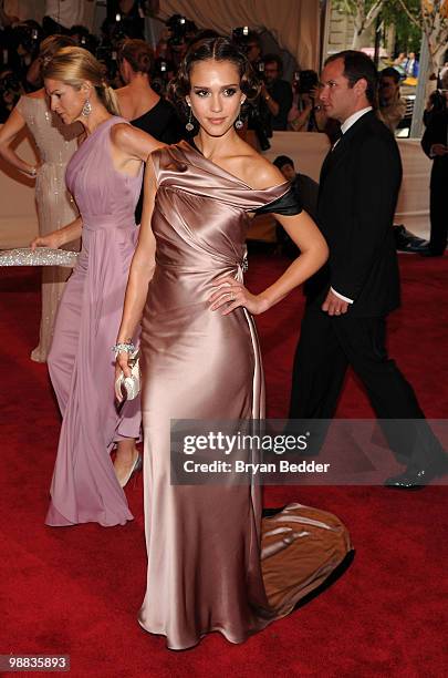 Actress Jessica Alba attends the Metropolitan Museum of Art's 2010 Costume Institute Ball at The Metropolitan Museum of Art on May 3, 2010 in New...