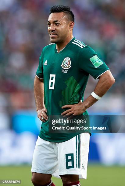 Marco Fabian of Mexico looks on during the 2018 FIFA World Cup Russia group F match between Mexico and Sweden at Ekaterinburg Arena on June 27, 2018...