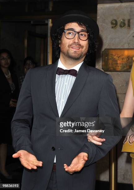 Sean Lennon leaves the Carlyle hotel on May 3, 2010 in New York City.