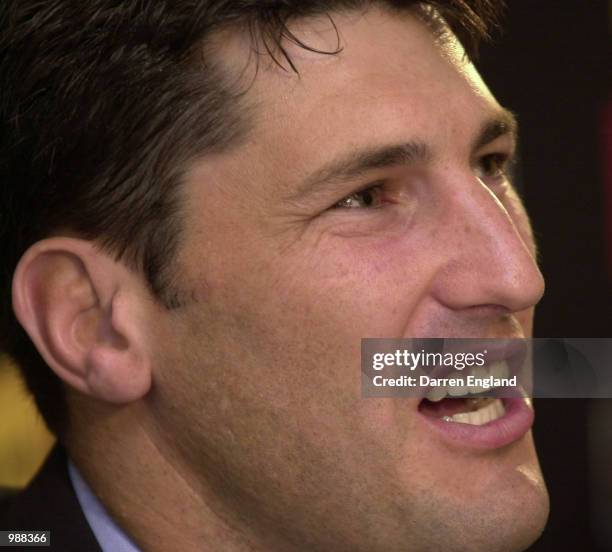 John Eales of Australia announces his retirement from Rugby Union during a press conference at Ballymore in Brisbane, Australia. He plans to play his...