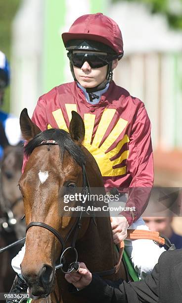 Audacity Of Hope and Jamie Spencer at Newmarket racecourse on May 01, 2010 in Newmarket, England