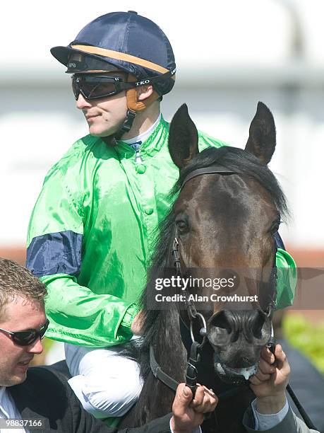 Hearts Of Fire and Stephane Pasquier at Newmarket racecourse on May 01, 2010 in Newmarket, England