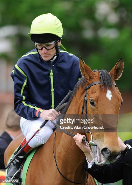 Devoted To You and Johnny Murtagh at Newmarket racecourse on May 02, 2010 in Newmarket, England