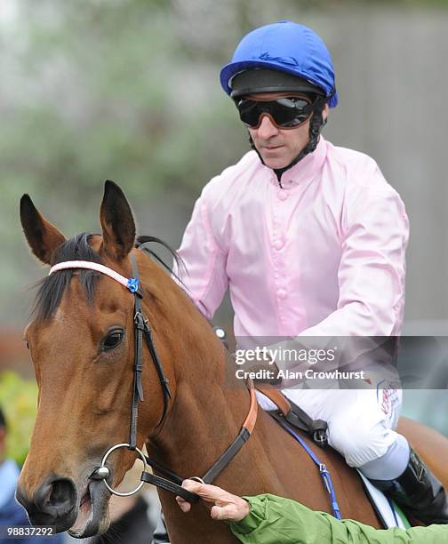 Sent From Heaven and Michael Hills at Newmarket racecourse on May 02, 2010 in Newmarket, England