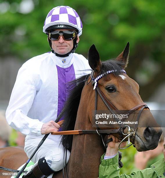 Gile Na Greine and Kevin Manning at Newmarket racecourse on May 02, 2010 in Newmarket, England