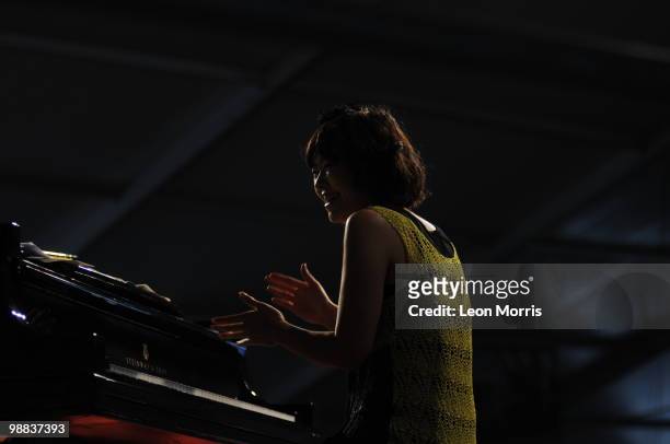 Hiromi performs on stage at the New Orleans Jazz and Heritage Festival on April 30, 2010 in New Orleans, Louisiana.