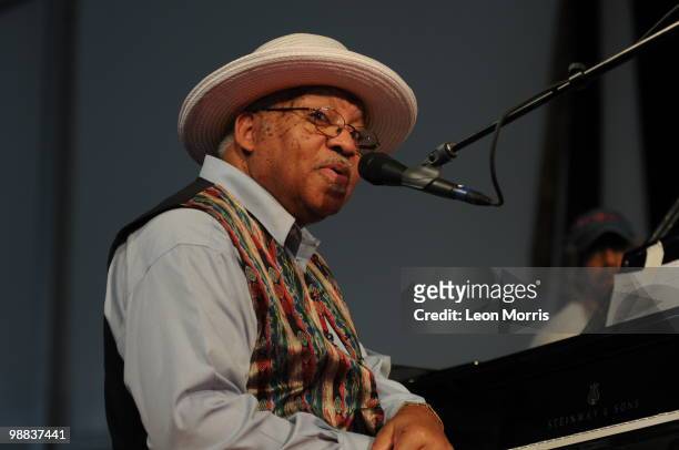 Ellis Marsalis performs on stage at the New Orleans Jazz and Heritage Festivalon May 2, 2010 in New Orleans, Louisiana.