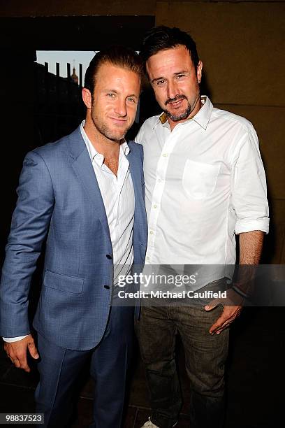 Actors Scott Caan and David Arquette arrive at the Los Angeles premiere of IFC Films' "Mercy" at the Egyptian Theatre on May 3, 2010 in Hollywood,...