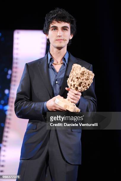 Luigi Fedele is awarded during the Nastri D'Argento Award Ceremony on June 30, 2018 in Taormina, Italy.