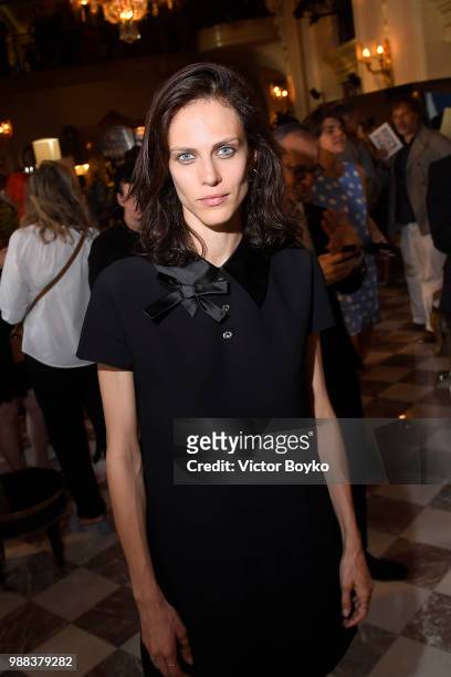 Aymeline Valade attends Miu Miu 2019 Cruise Collection Show at Hotel Regina on June 30, 2018 in Paris, France.