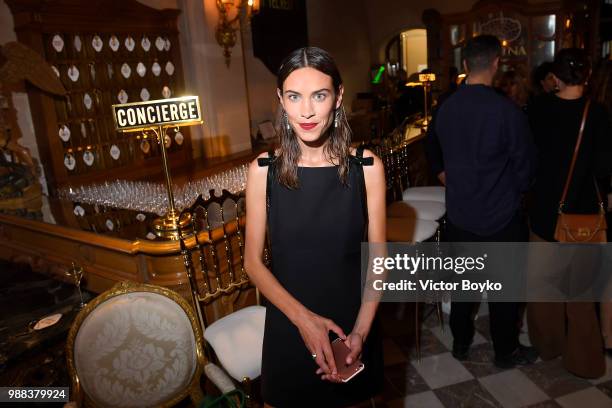 Alexa Chung attends Miu Miu 2019 Cruise Collection Show at Hotel Regina on June 30, 2018 in Paris, France.