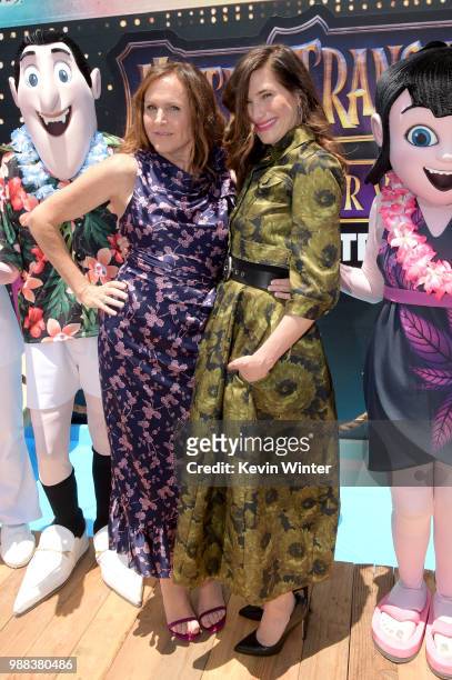 Molly Shannon and Kathryn Hahn attend the Columbia Pictures and Sony Pictures Animation's world premiere of 'Hotel Transylvania 3: Summer Vacation'...