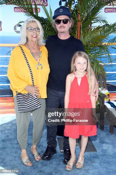 Judith M. Spade, David Spade, and Harper Spade attend the Columbia Pictures and Sony Pictures Animation's world premiere of 'Hotel Transylvania 3:...