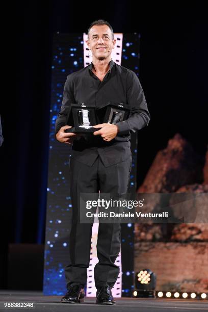 Matteo Garrone is awarded during the Nastri D'Argento Award Ceremony on June 30, 2018 in Taormina, Italy.