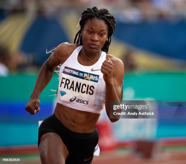 Phyllis Francis of the United States of America running the Women's 400m at the Meeting de Paris of the IAAF Diamond League 2018 on June 30, 2018 in...