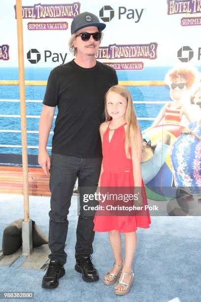 David Spade and Harper Spade attend the Columbia Pictures and Sony Pictures Animation's world premiere of 'Hotel Transylvania 3: Summer Vacation' at...