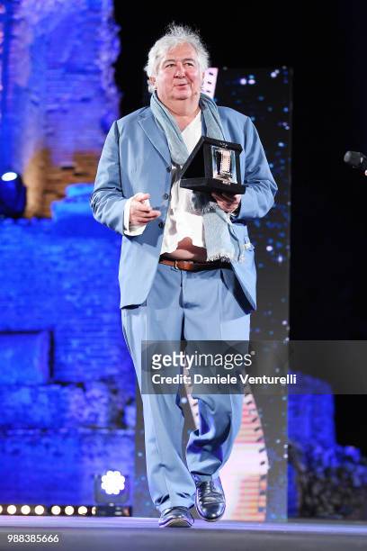 Luigi Abete is awarded during the Nastri D'Argento Award Ceremony on June 30, 2018 in Taormina, Italy.
