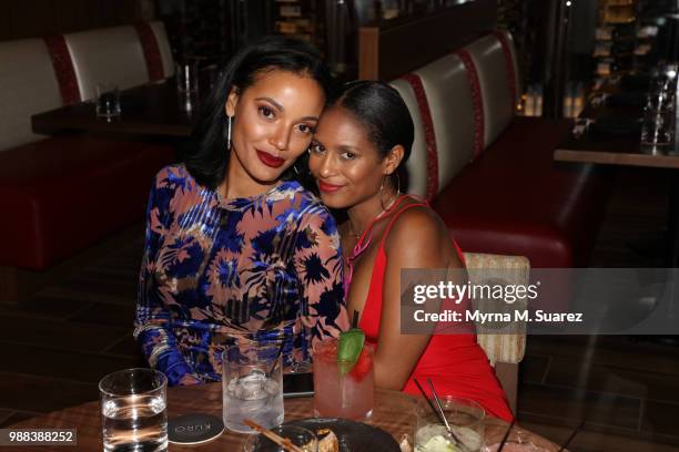 Selita Ebanks and Iesha Reed at Kuro at the Hard Rock Hotel and Casino Opening on June 29, 2018 in Atlantic City, New Jersey.