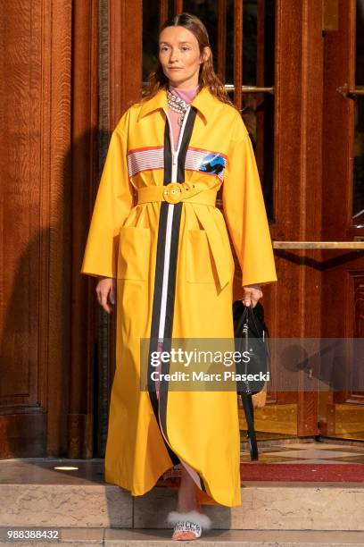 Model Audrey Marnay walks the runway during Miu Miu 2019 Cruise Collection Show at Hotel Regina on June 30, 2018 in Paris, France.