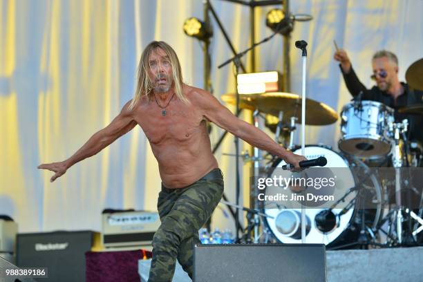 Iggy Pop performs live on stage at Finsbury Park on June 30, 2018 in London, England.