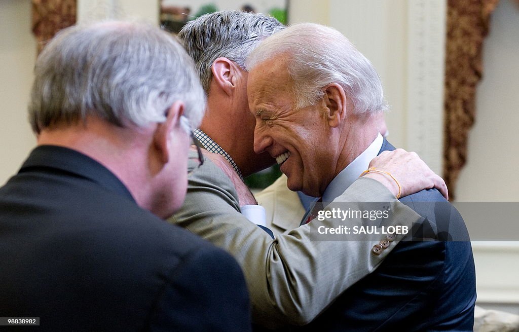 US Vice President Joe Biden greets Rhode