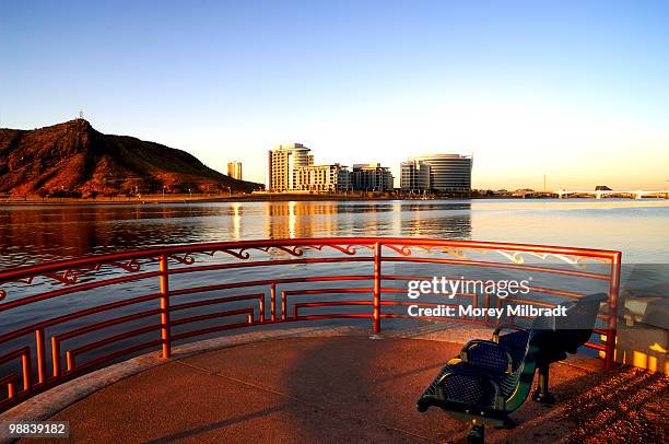 tempe town lake & mill ave bridges - papago park stock pictures, royalty-free photos & images