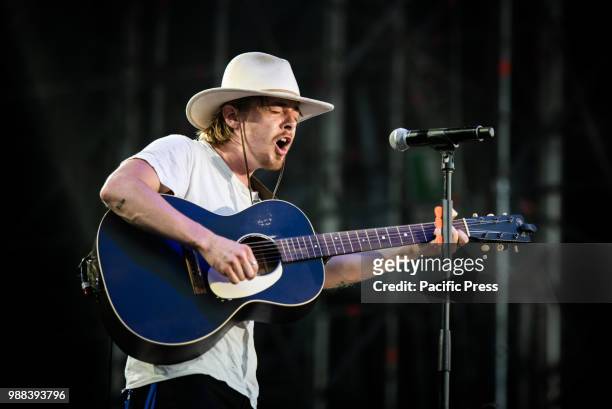 The American singer and song writer Josiah Leming performing live on stage at the Stupinigi Sonic Park festival in Stupinigi, near Torino, opening...