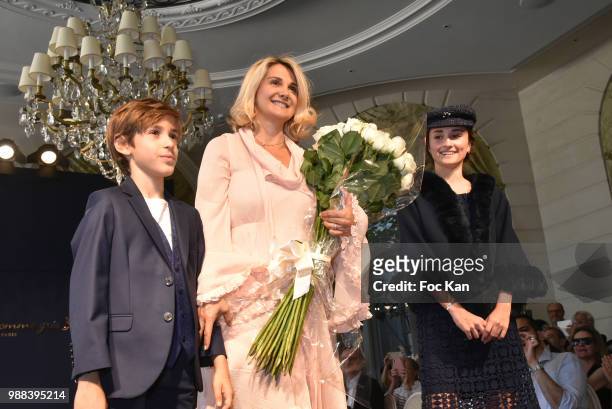 Bleu Comme Gris designer CEO Vanessa Marrapodi and his models walk the runway during the Bleu Comme Gris Childrenswear show At Hotel Ritz on June 30,...