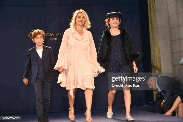 Bleu Comme Gris designer CEO Vanessa Marrapodi and his models walk the runway during the Bleu Comme Gris Childrenswear show At Hotel Ritz on June 30,...