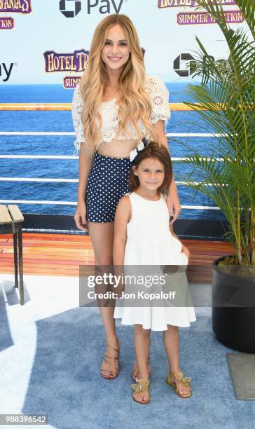 Amanda Stanton and daughter attend Columbia Pictures And Sony Pictures Animation's World Premiere Of "Hotel Transylvania 3: Summer Vacation" at...