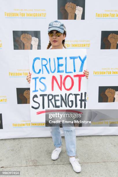 Actress Constance Wu attends 'Families Belong Together - Freedom for Immigrants March Los Angeles' at Los Angeles City Hall on June 30, 2018 in Los...