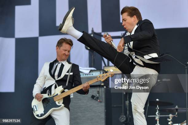 Pelle Almqvist of The Hives performs live on stage at Finsbury Park on June 30, 2018 in London, England.