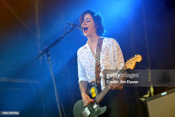 Brody Dalle performs live on stage at Finsbury Park on June 30, 2018 in London, England.