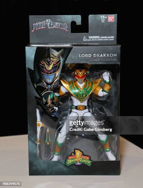 Power Morphicon exclusive Lord Drakkon figure from the "Mighty Morphin Power Rangers" television franchise is seen on display during the sixth annual...