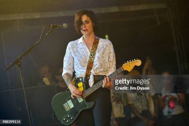 Brody Dalle performs live on stage at Finsbury Park on June 30, 2018 in London, England.