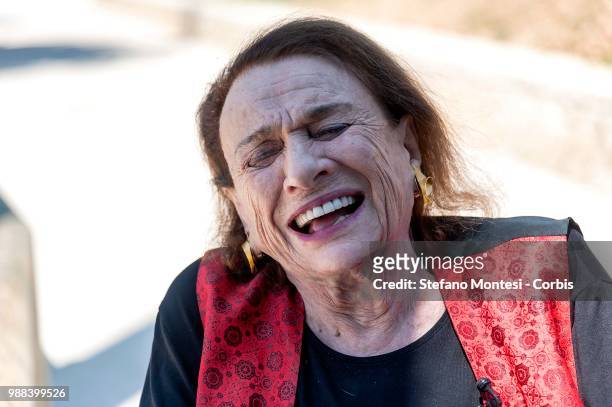 American sculpture Beverly Pepper, 96 years old, during the presentation of land art projects never realized by the American artist in Italy:...