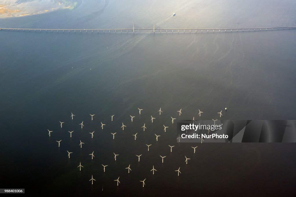 The Wind Farm near The  Øresund Bridge