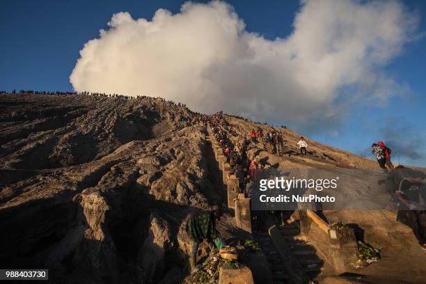 The view of Mount Bromo where Yadnya Kasada Festival being held every years at Probolinggo, East Java, on 30th April 2018