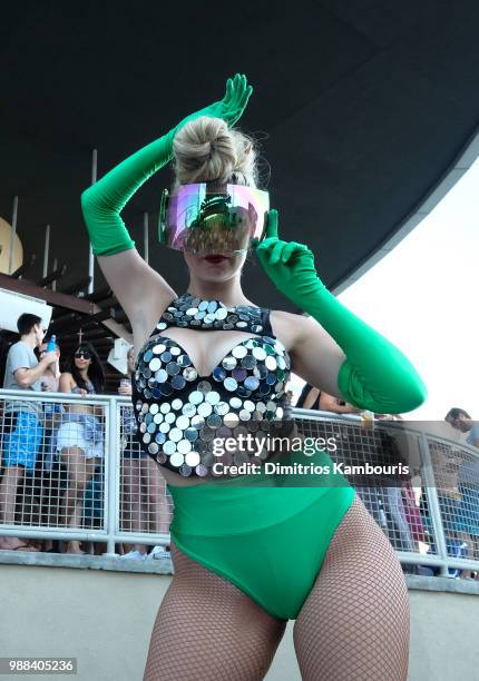 Dancer performs at HQ2 Beachclub Opening at Ocean Resort Casino on June 30, 2018 in Atlantic City, New Jersey.