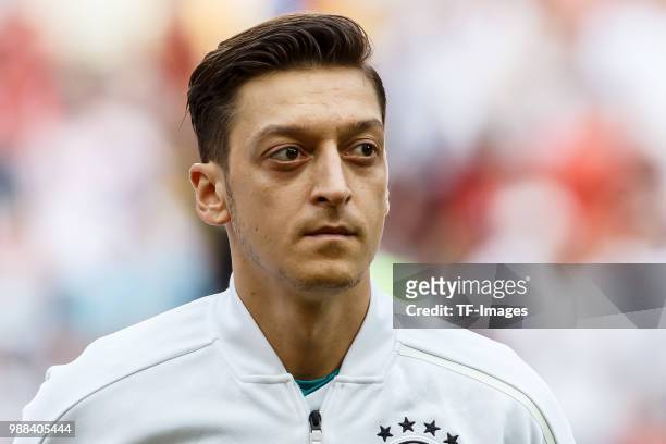 Mesut Oezil of Germany looks on prior to the 2018 FIFA World Cup Russia group F match between Korea Republic and Germany at Kazan Arena on June 27,...