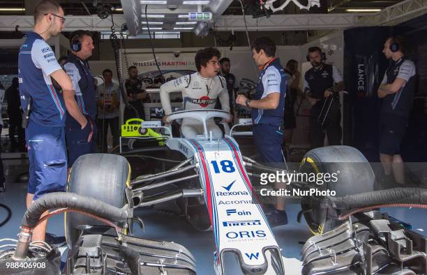 Lance Stroll of Canada and Williams Martini Racing driver before the qualification at Austrian Formula One Grand Prix on Jun 30, 2018 in Red Bull...