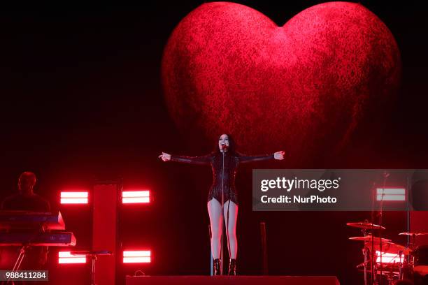 British singer Jessie J performs at the Rock in Rio Lisboa 2018 music festival in Lisbon, Portugal, on June 30, 2018.